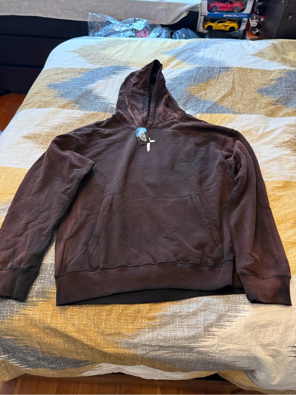 Ringspun Men's Rust Color Pullover Hoodie Size M